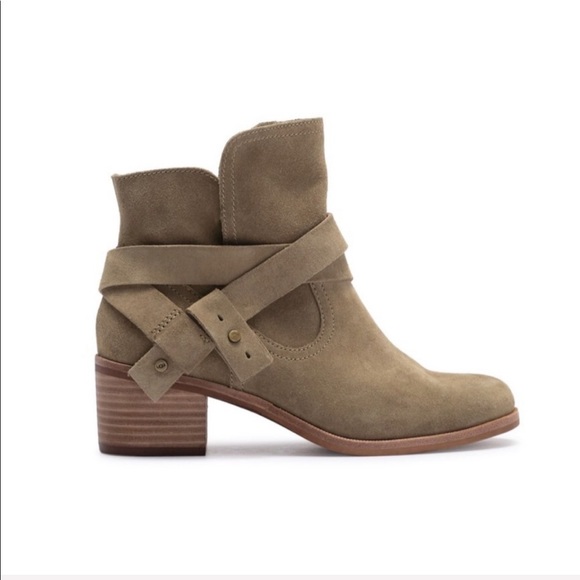 new UGG® Australia ✪ Suede Wrap Strap Ankle Boot Bootie ✪ Light Brown ✪ 9M - Picture 10 of 12